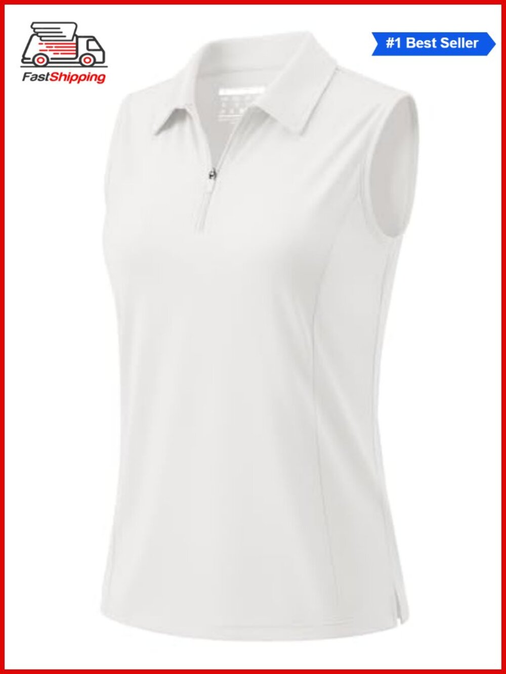 ✨ MAGCOMSEN Women's Sleeveless Golf Polo Shirt Quarter Zip Tennis Tank Top